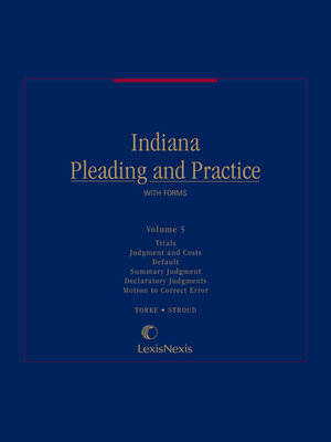cover image of Indiana Pleading and Practice with Forms